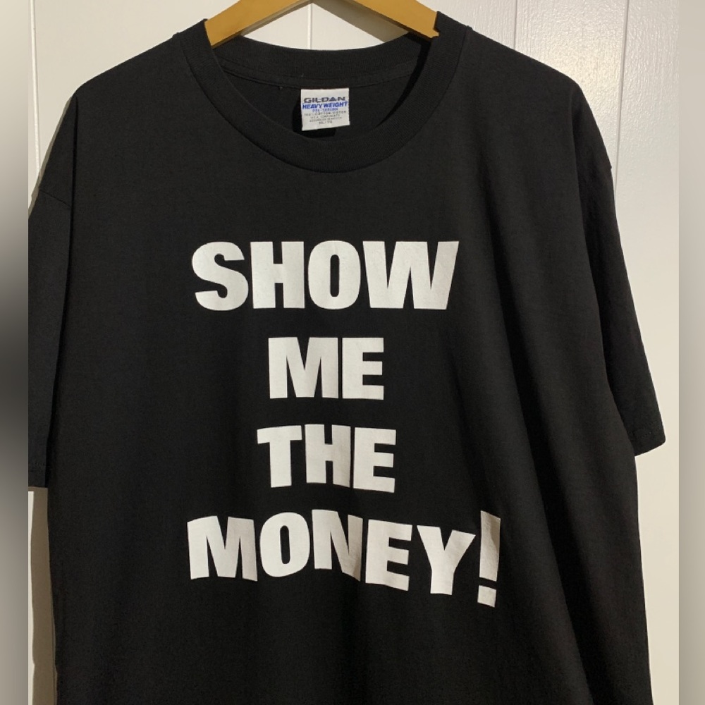 Vintage Show Me The Money Statement Graphic T-shirt Black Tee